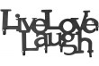 Miadomodo Nástěnný věšák se šesti háčky, Live Love Laugh