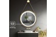 IREDA Koupelnové LED zrcadlo s osvětlením, zlatý rám, 80 cm